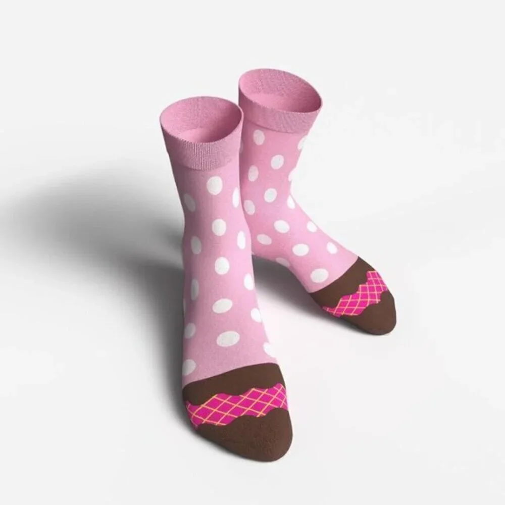 1SOCK2SOCK Women's Donut Crew Socks Fun Cotton Gift Box Multipack (3/6 Pairs)